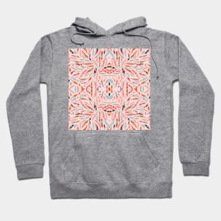 Boho Tile Abstraction / Coral and Blue Hoodie